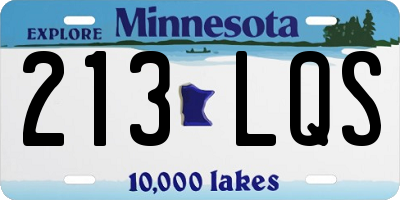MN license plate 213LQS
