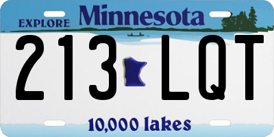 MN license plate 213LQT