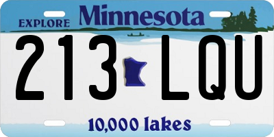 MN license plate 213LQU