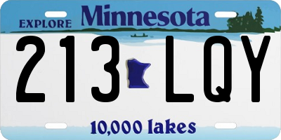 MN license plate 213LQY