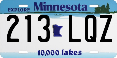 MN license plate 213LQZ