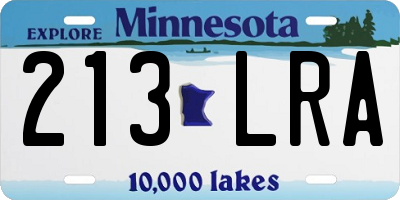 MN license plate 213LRA