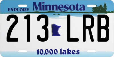 MN license plate 213LRB