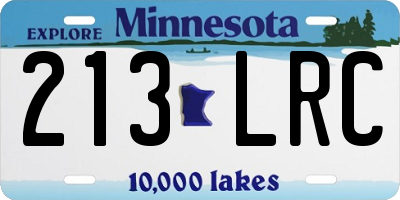 MN license plate 213LRC