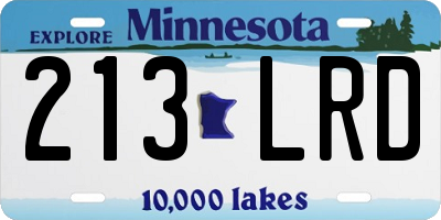 MN license plate 213LRD