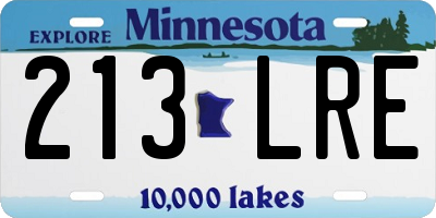 MN license plate 213LRE