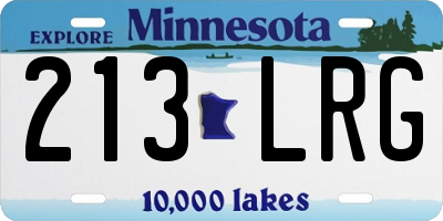 MN license plate 213LRG