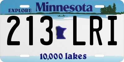 MN license plate 213LRI