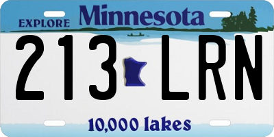MN license plate 213LRN