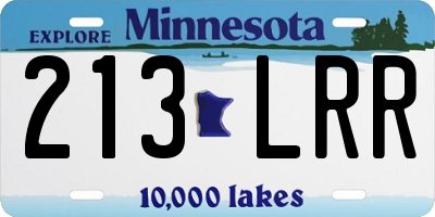 MN license plate 213LRR