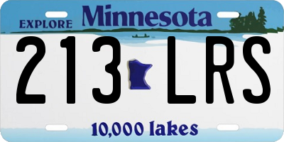 MN license plate 213LRS