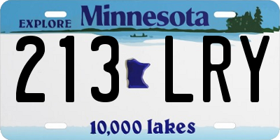 MN license plate 213LRY