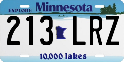 MN license plate 213LRZ
