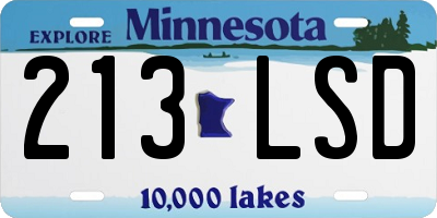 MN license plate 213LSD