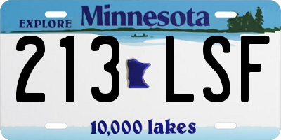 MN license plate 213LSF