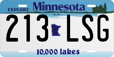 MN license plate 213LSG