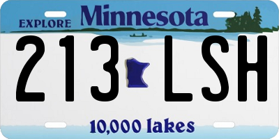 MN license plate 213LSH