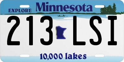 MN license plate 213LSI