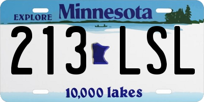 MN license plate 213LSL