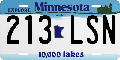 MN license plate 213LSN