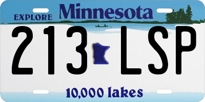 MN license plate 213LSP