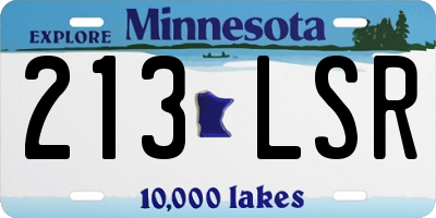 MN license plate 213LSR