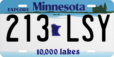 MN license plate 213LSY