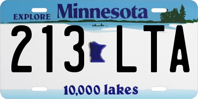 MN license plate 213LTA