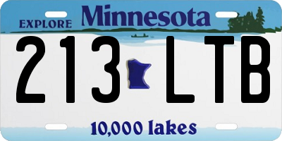 MN license plate 213LTB