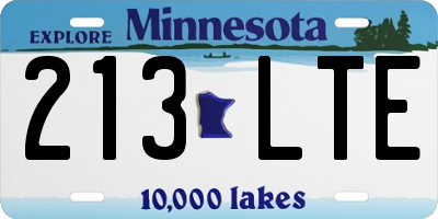 MN license plate 213LTE