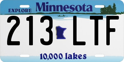 MN license plate 213LTF