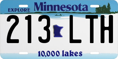 MN license plate 213LTH