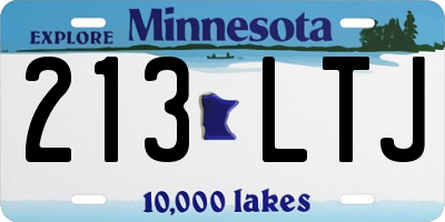 MN license plate 213LTJ