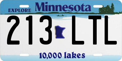 MN license plate 213LTL