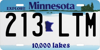 MN license plate 213LTM