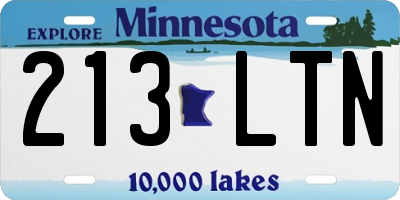 MN license plate 213LTN