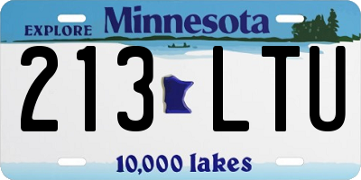 MN license plate 213LTU