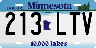 MN license plate 213LTV
