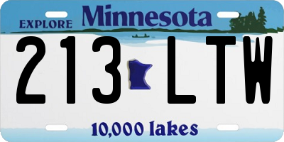MN license plate 213LTW