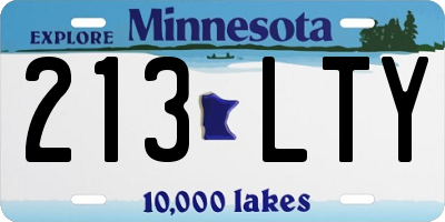 MN license plate 213LTY