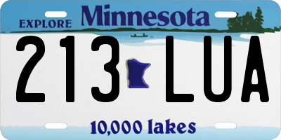 MN license plate 213LUA