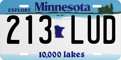MN license plate 213LUD