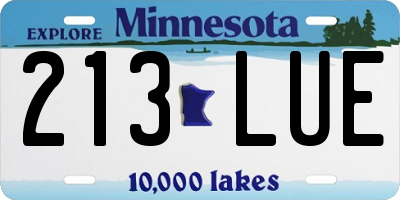 MN license plate 213LUE