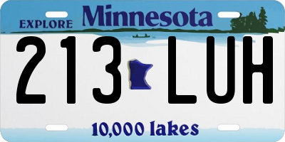 MN license plate 213LUH