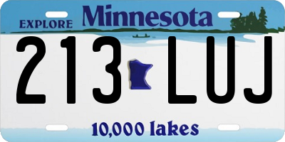 MN license plate 213LUJ