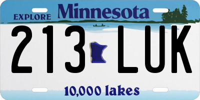 MN license plate 213LUK