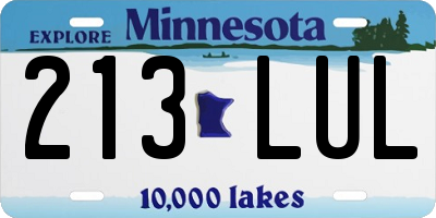 MN license plate 213LUL