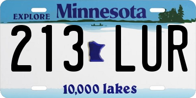 MN license plate 213LUR
