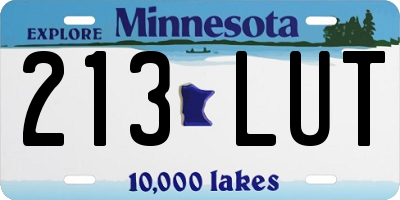 MN license plate 213LUT