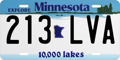 MN license plate 213LVA